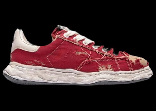 Maison Mihara Yasuhiro Charles OG Sole Ripped Canvas Low Red