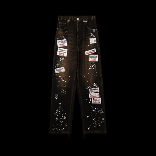 Maison Mihara Yasuhiro Denim Jeans With Sticker 'Black'