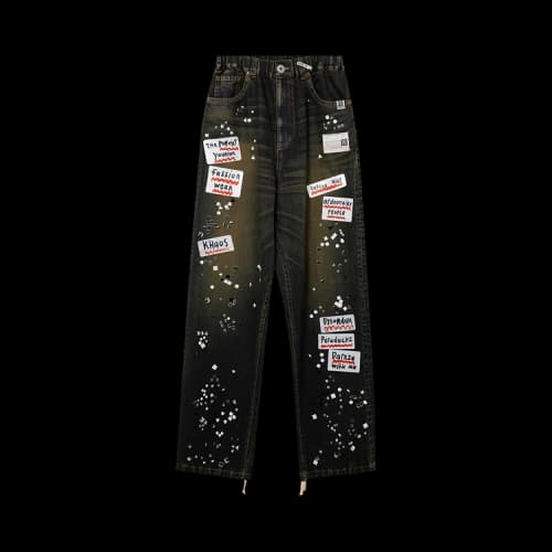 Maison Mihara Yasuhiro Denim Jeans With Sticker 'Indigo'