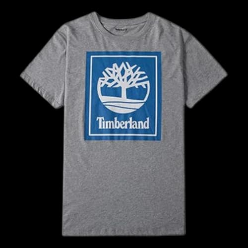 Timberland Casual Round Neck Printing Short Sleeve Gray