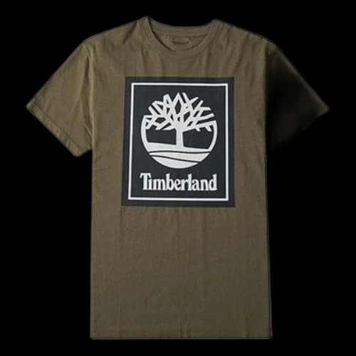 Timberland Casual Round Neck Printing Short Sleeve Green