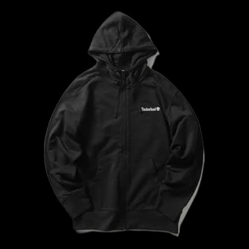 Timberland Logo Printing hooded Zipper Black