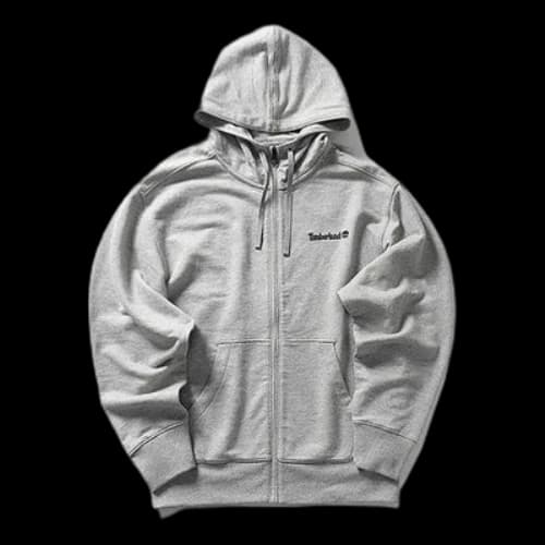 Timberland Logo Printing hooded Zipper Gray