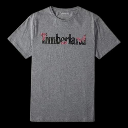 Timberland Casual Round Neck Printing Short Sleeve Gray