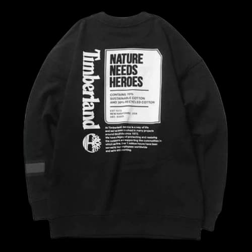 Timberland Back Large Logo Printing Sports Black