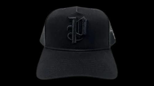 Purple Brand A2054-TTGT224 Cotton Twill Trucker Hat Black