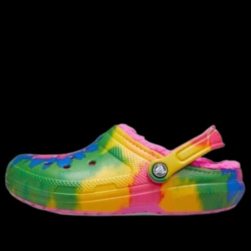(GS) Crocs Classic Tie-Dye Fuzz Lined Clogs 'Multi-Color'