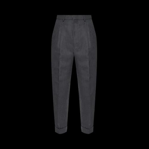 Ami Front Pleats Carrot Fit Trousers 'Dark Grey'