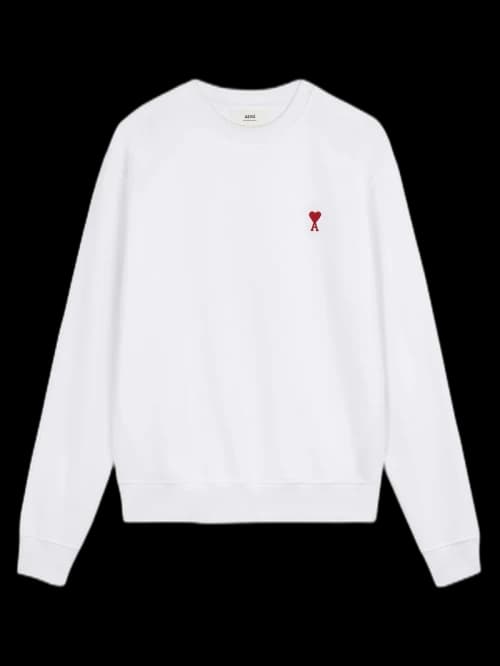 Ami Paris Ami De Coeur Classic Fit Crewneck White/Red