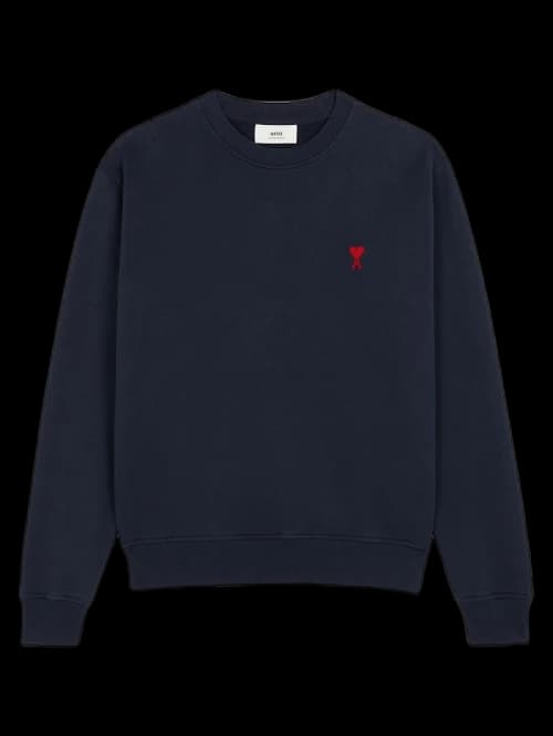 Ami Paris Ami De Coeur Classic Fit Crewneck Navy/Red
