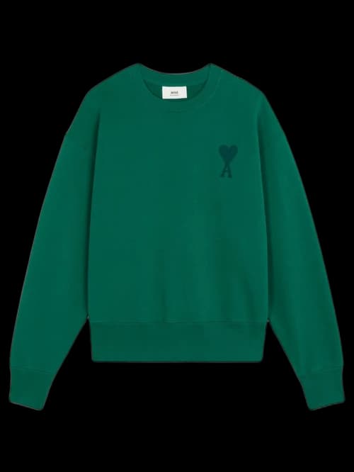 Ami Paris Ami De Coeur Boxy Fit Crewneck Green/Blue