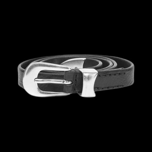 Our Legacy Leather 2cm Belt 'Black'