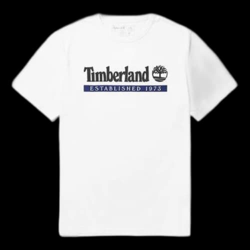Timberland Logo Printing Short Sleeve White