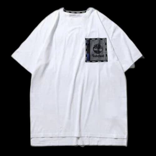 Timberland SS20 Hollow Out Zipper Pocket Printing Short Sleeve White