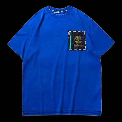 Timberland SS20 Hollow Out Zipper Pocket Printing Short Sleeve Blue