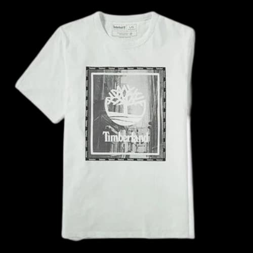 Timberland Round Neck Printing Short Sleeve White