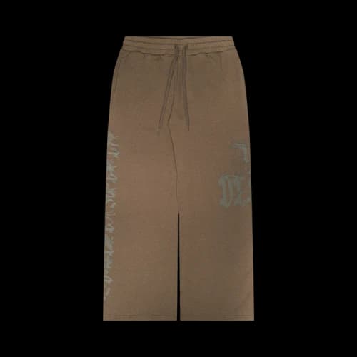Diesel Treated Cotton Wide Leg Sweatpants 'Brown'