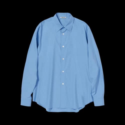 Auralee Washed Finx Twill Shirt 'Blue'