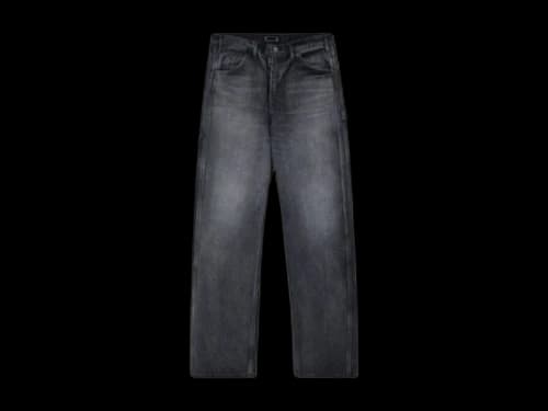 Auralee Selvedge Faded Heavy Denim Painter Pants Faded Black