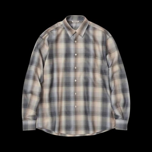 Auralee Check Shirt 'Beige/Blue'
