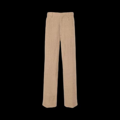 Auralee Linen Silk Tweed Slacks 'Brown'
