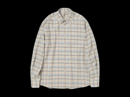 Auralee Super Light Wool Check Shirt Light Beige