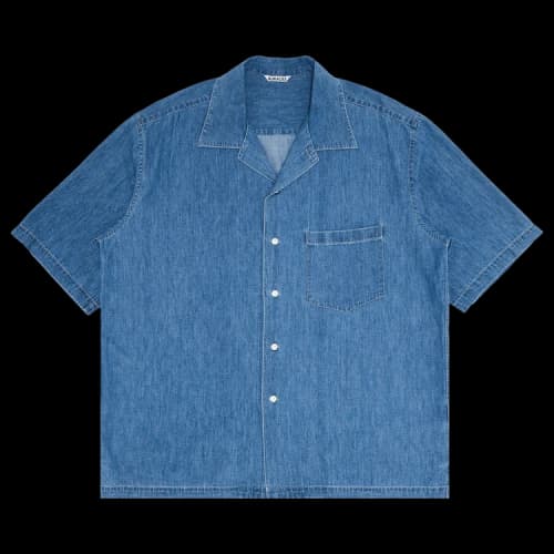 Auralee Button Denim Shirt 'Blue'