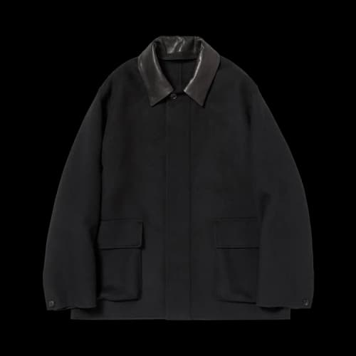 Auralee Cashmere Melton Hand Sewn Blouson Jacket 'Black'
