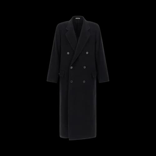 Auralee Super Fine Wool Mosser Chesterfield Coat 'Black'