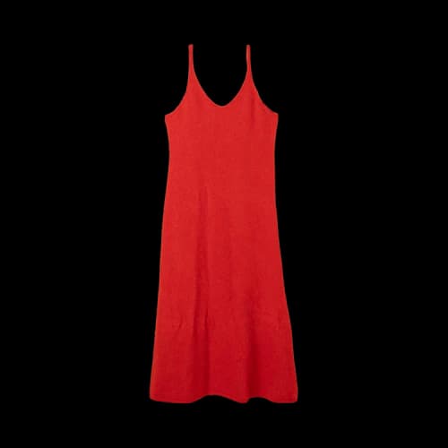 Auralee Garment Dyed Baby Alpaca Fur Knit Dress 'Red'