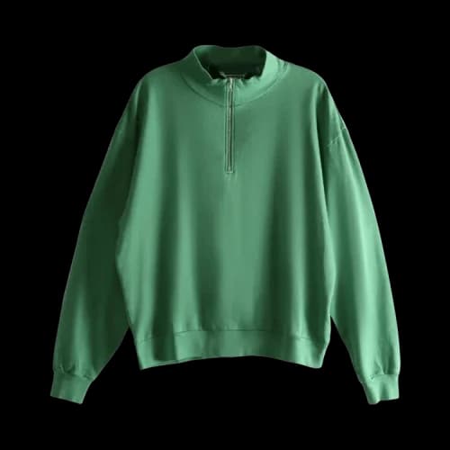 Auralee Super High Gauge Sweat Half Zip Shirt 'Green'