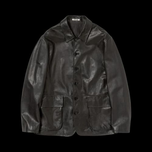 Auralee Textured Lamb Leather Blouson 'Black'