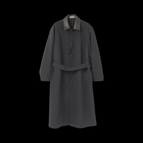 Auralee Wool Max Canvas Coat 'Black'
