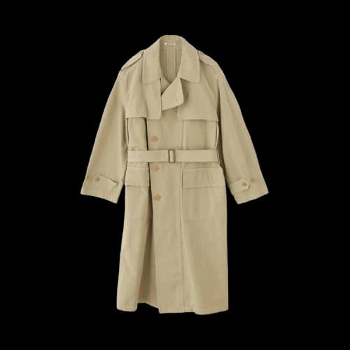 Auralee Garment-Dyed Textured Chino Coat 'Beige'