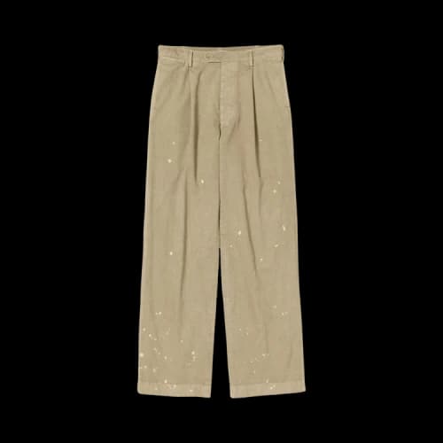 Auralee Finx Light Chino One Tuck Wide Pants 'Beige'