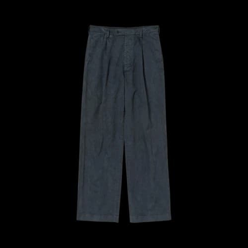 Auralee Finx Light Chino One Tuck Wide Pants 'Black'