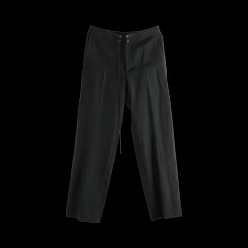 Auralee Wool Cotton Linen Ox Drawstring Pants 'Black'