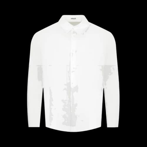 Auralee Garment-Dyed Finx Shuttle Weather Shirt 'White'