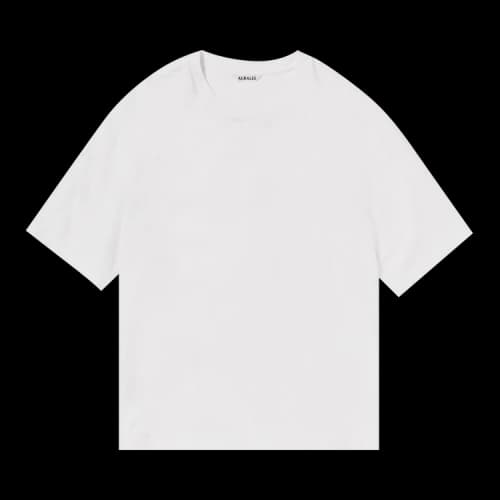 Auralee Brushed Organic Cotton Jersey Tee 'White'