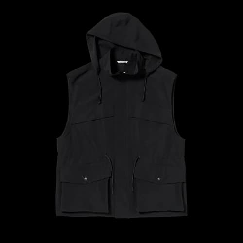 Auralee Wool Max Canvas Over Vest 'Black'