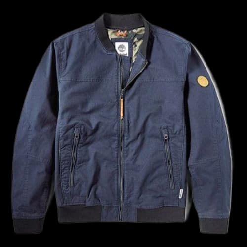 Timberland Logo Pocket Zipper aviator Jacket Blue
