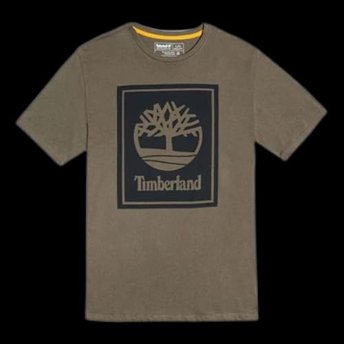 Timberland Printing Casual Round Neck Short Sleeve Couple Style Green