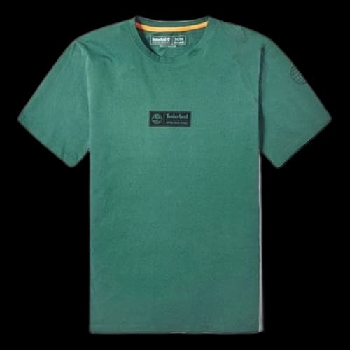 Timberland Casual Round Neck Printing Short Sleeve Dark Green