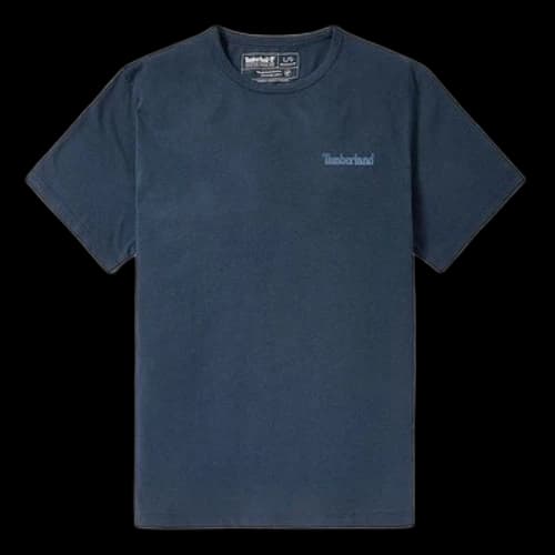 Timberland Printing Short Sleeve Round Neck Blue