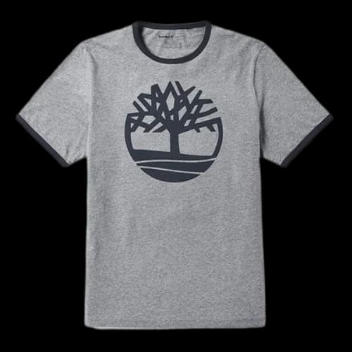Timberland Logo Printing Short Sleeve Gray