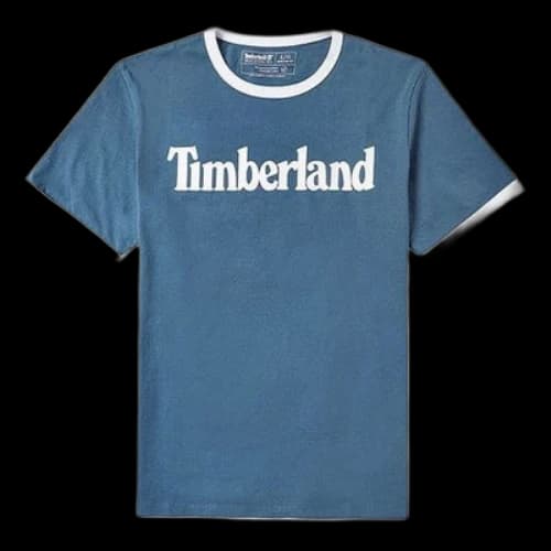 Timberland Casual Round Neck Printing Short Sleeve Blue