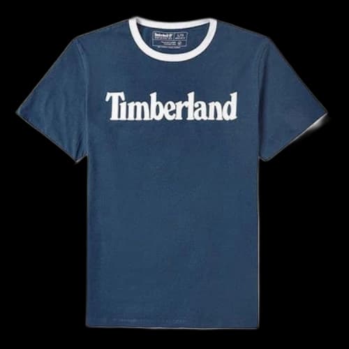 Timberland Casual Round Neck Printing Short Sleeve Blue