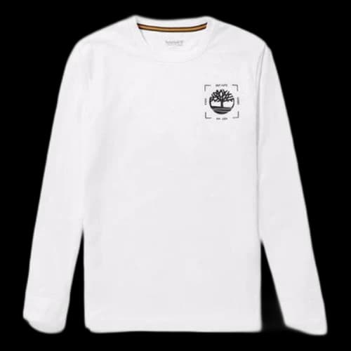 Timberland Logo Printing Round Neck Long Sleeves White