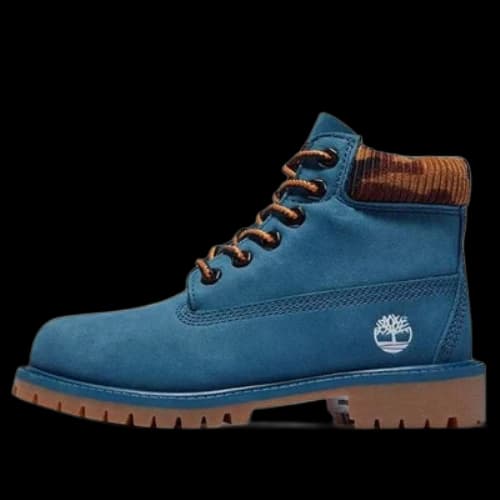 (GS) Timberland Premium 6 Inch Waterproof Boots 'Blue Suede Nubuck Camo'