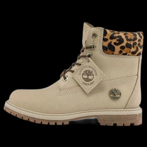 Timberland 6 Inch Safari Cheetah Waterproof Boot 'Ivory Nubuck' (Women's)